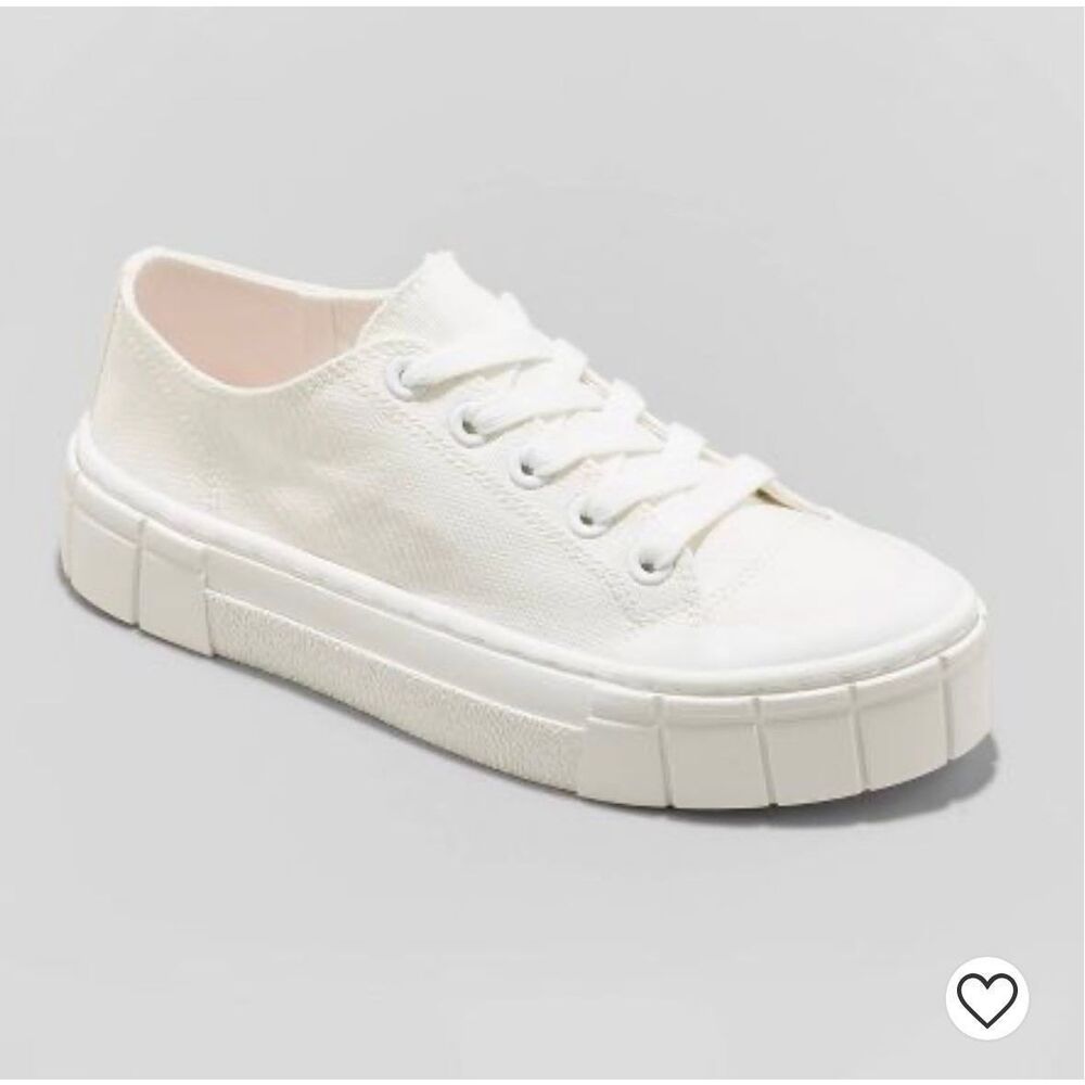 Mad Love White Platform Canvas Sneakers